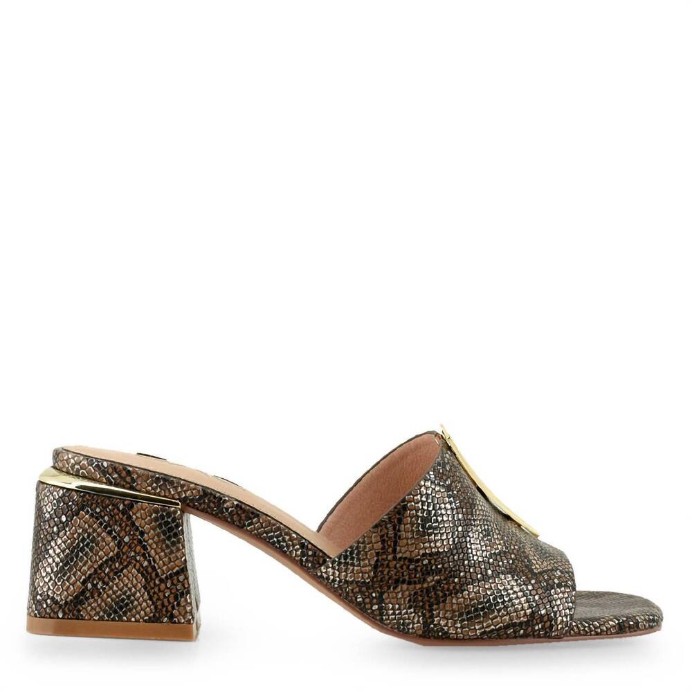 NEW EXE women's carmen heeled chunk sandal in brown